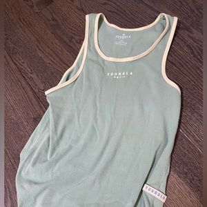 YoungLa Teal Ribbed Tank L